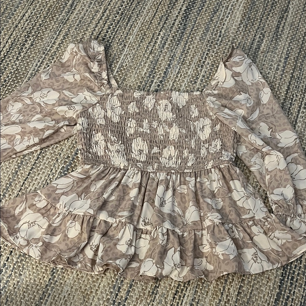 Floral Beige Women's Top